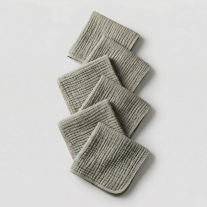 Muslin Cotton Face Towels (6 Pcs)