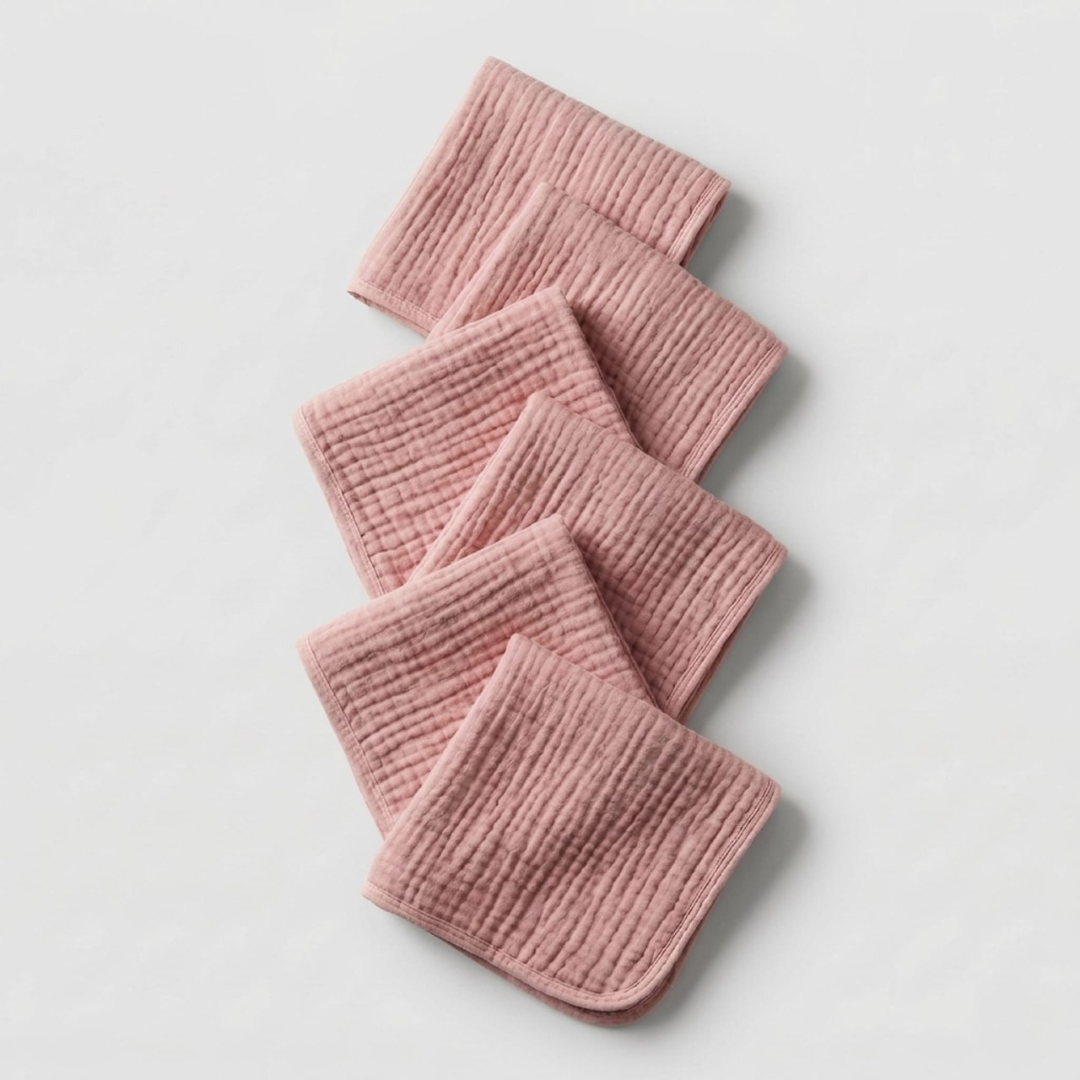 Muslin Cotton Face Towels (6 Pcs)