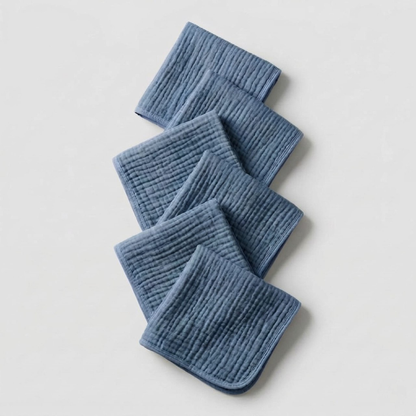 Muslin Cotton Face Towels (6 Pcs)