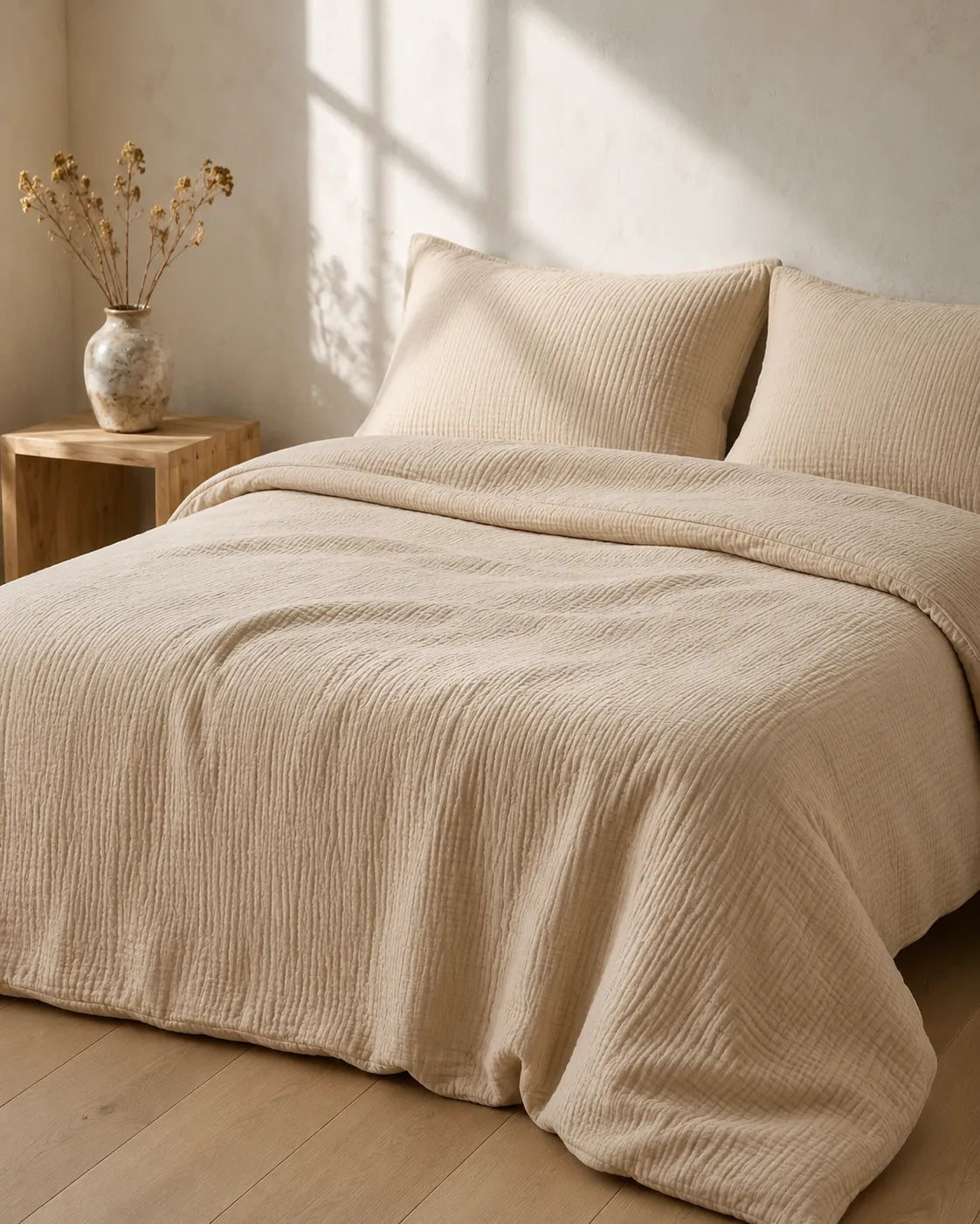 Muslin Cotton Bed Set - 100% Pure Muslin Cotton (2-Pc)