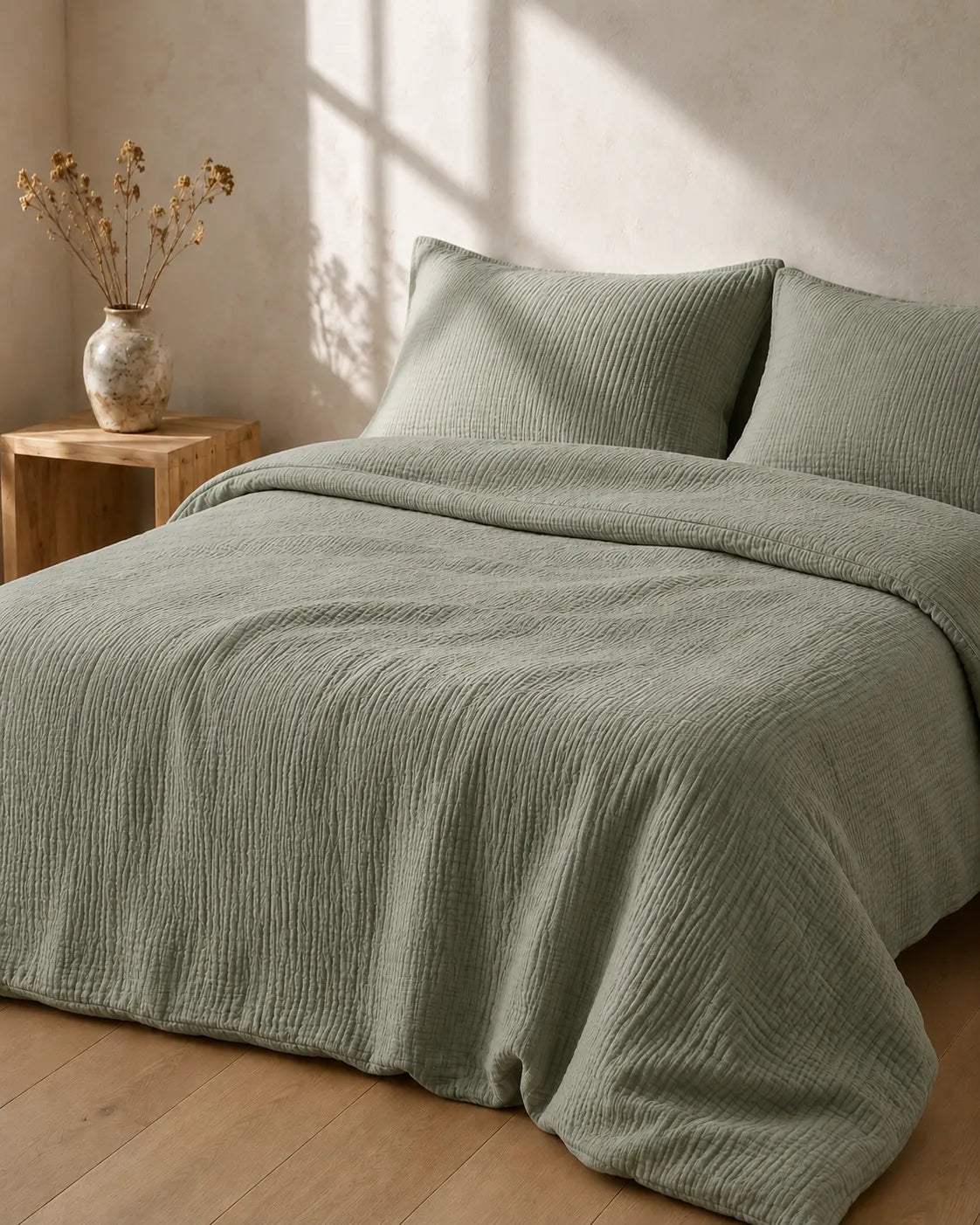 Muslin Cotton Bed Set - 100% Pure Muslin Cotton (2-Pc)