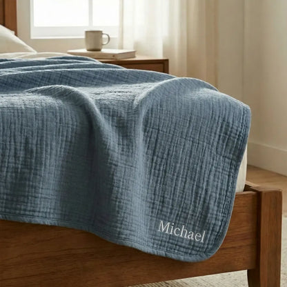 The Monogrammed Blanket - 100% Muslin Cotton